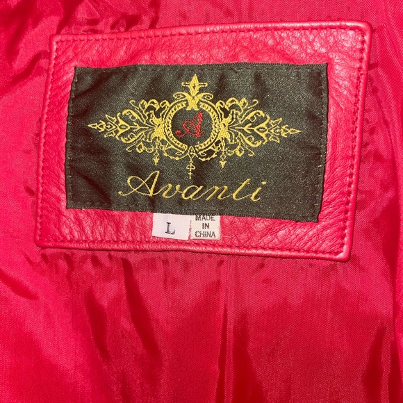 Red Avanti Leather Jacket - Picture 4 of 10